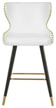 Hendrix Faux Leather Upholstered Bar Stool, Set of 2, White
