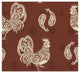 "Woodcut Rooster Patterns" Digital Paper Print by Daphne Brissonnet, 42"x38"