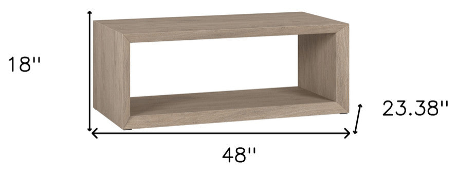 48" Gray Coffee Table With Shelf