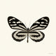"Butterfly Viii Bw Crop" Art Block Framed Canvas, 30"x30"
