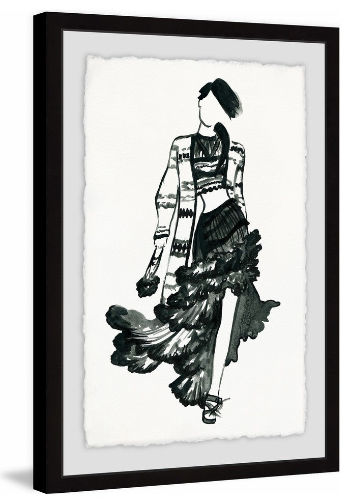 "Flowy Skirt II" Framed Painting Print, 16"x24"
