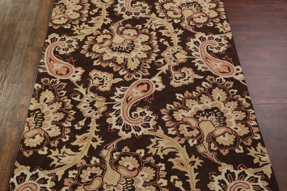 Agra All-Over Nature & Floral Hand-Tufted Oriental Area Rug, Brown, 11'0"x8'3"