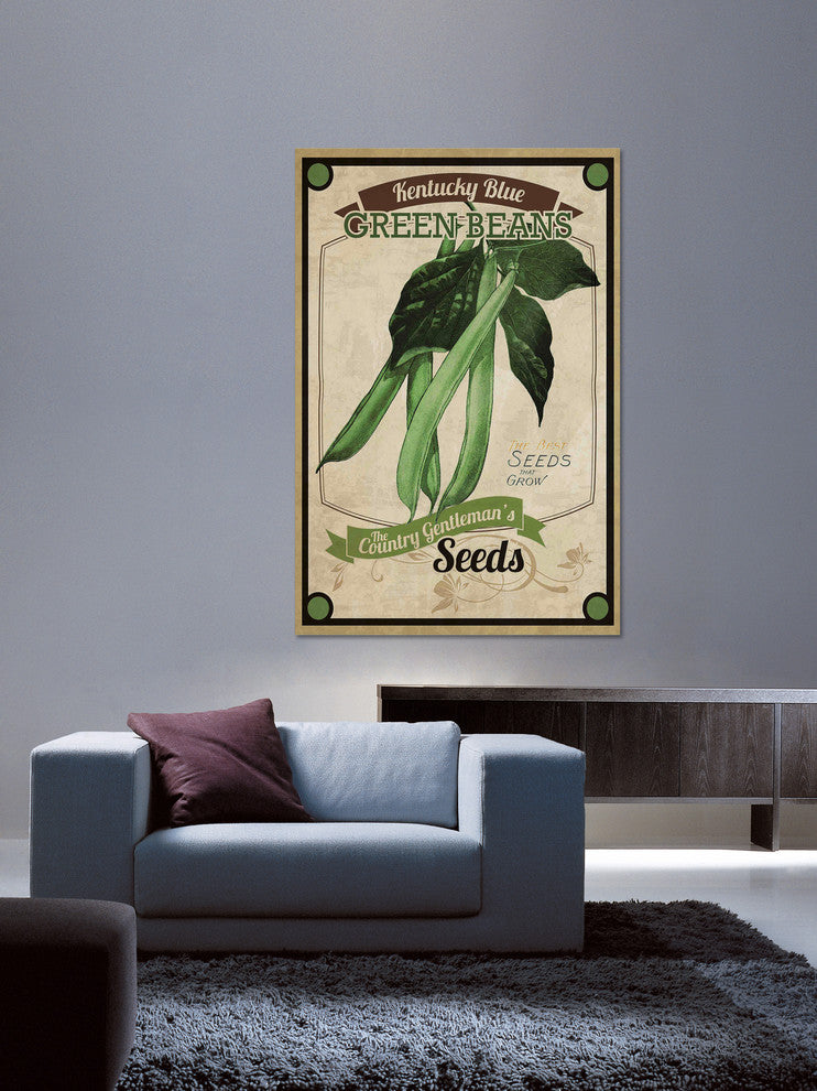 "Seed Packet Greenbeans" Painting Print on Canvas