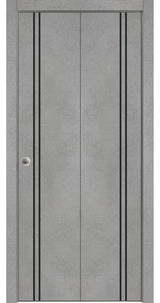Bi-fold Doors 72 x 84 | Planum 0016 Concrete with  | Sturdy Tracks