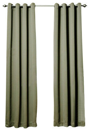 Solid Grommet Top Thermal Insulated Blackout Curtains, Pair, Olive