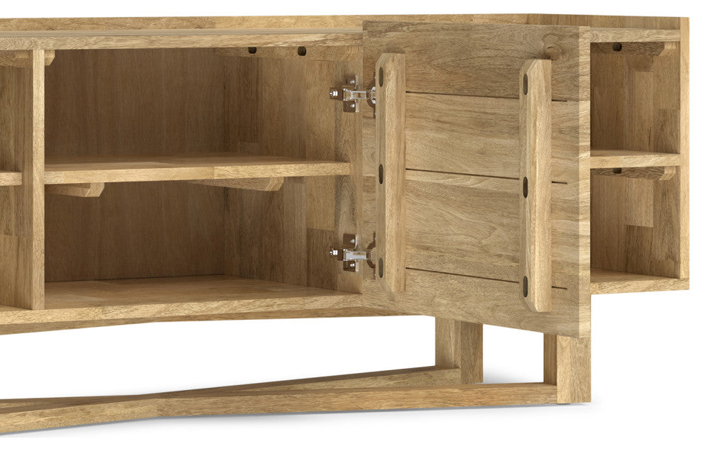 Harrow Solid Mango Wood TV Media Stand, Natural For TVs up to 65 inches