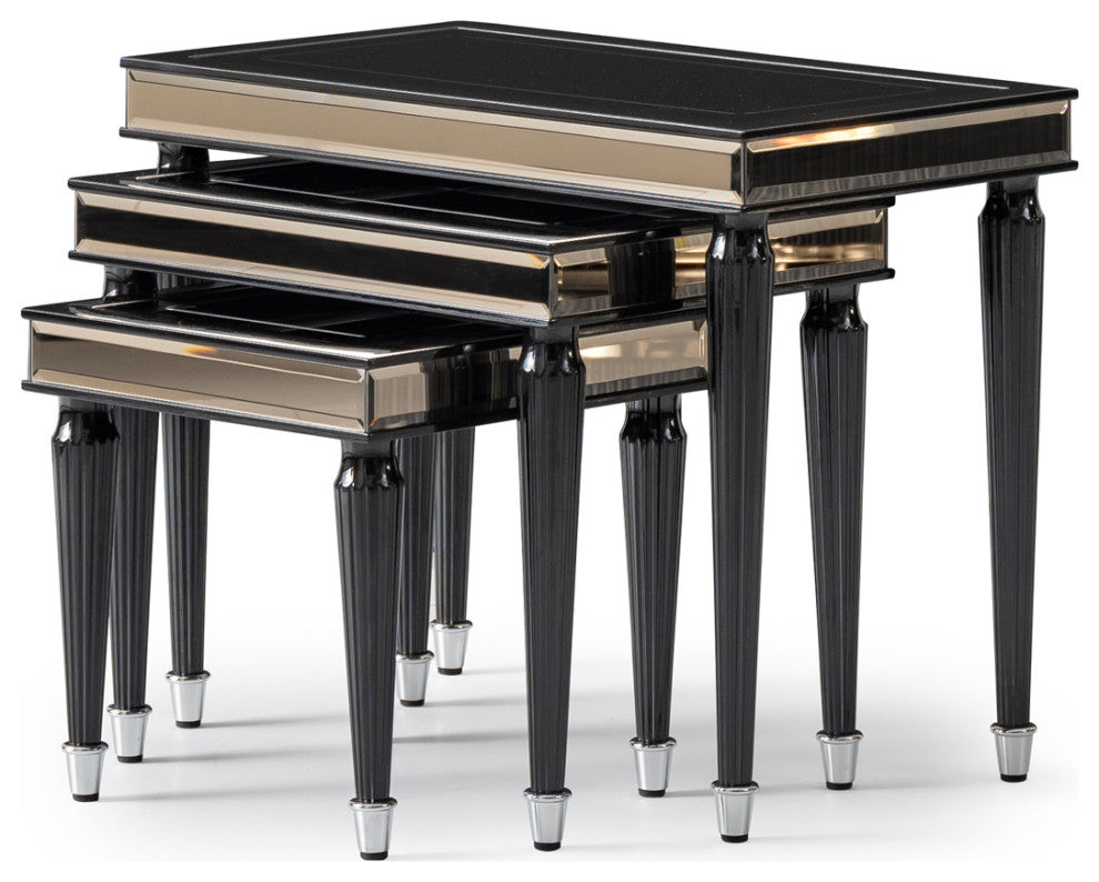 La Francaise Nesting Tables Set of 3 Black Ice