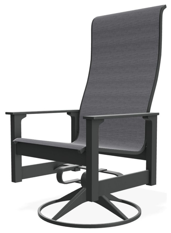 Leeward Sling Outdoor Swivel Rocker, Augustine Pewter/Graphite