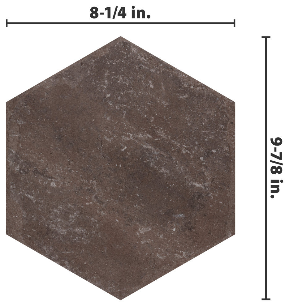 Brickyard Hex Red Porcelain Floor and Wall Tile