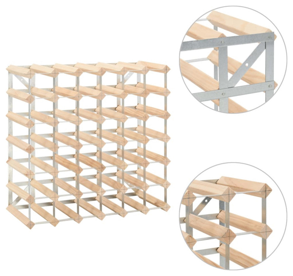 Vidaxl Wine Rack For 42 Bottles Solid Pinewood