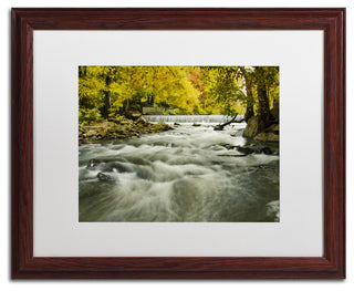 PIPA Fine Art 'Hoopes Falls in the Autumn' Matted Framed Art, 20x16