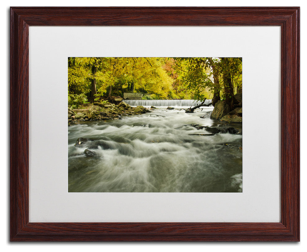 PIPA Fine Art 'Hoopes Falls in the Autumn' Matted Framed Art, 20x16