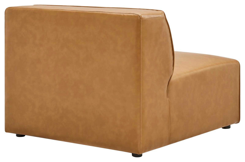 Mingle Vegan Leather 4-Piece Sectional Sofa, Tan
