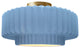 Radiance Medium Tier Pleated Semi-Flush, Sky Blue Frame, Brushed Brass, LED