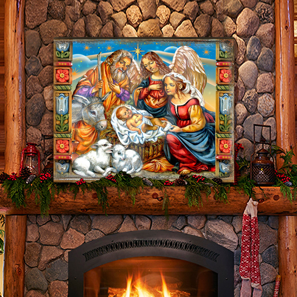 Nativity Wooden Block, 48 X 36
