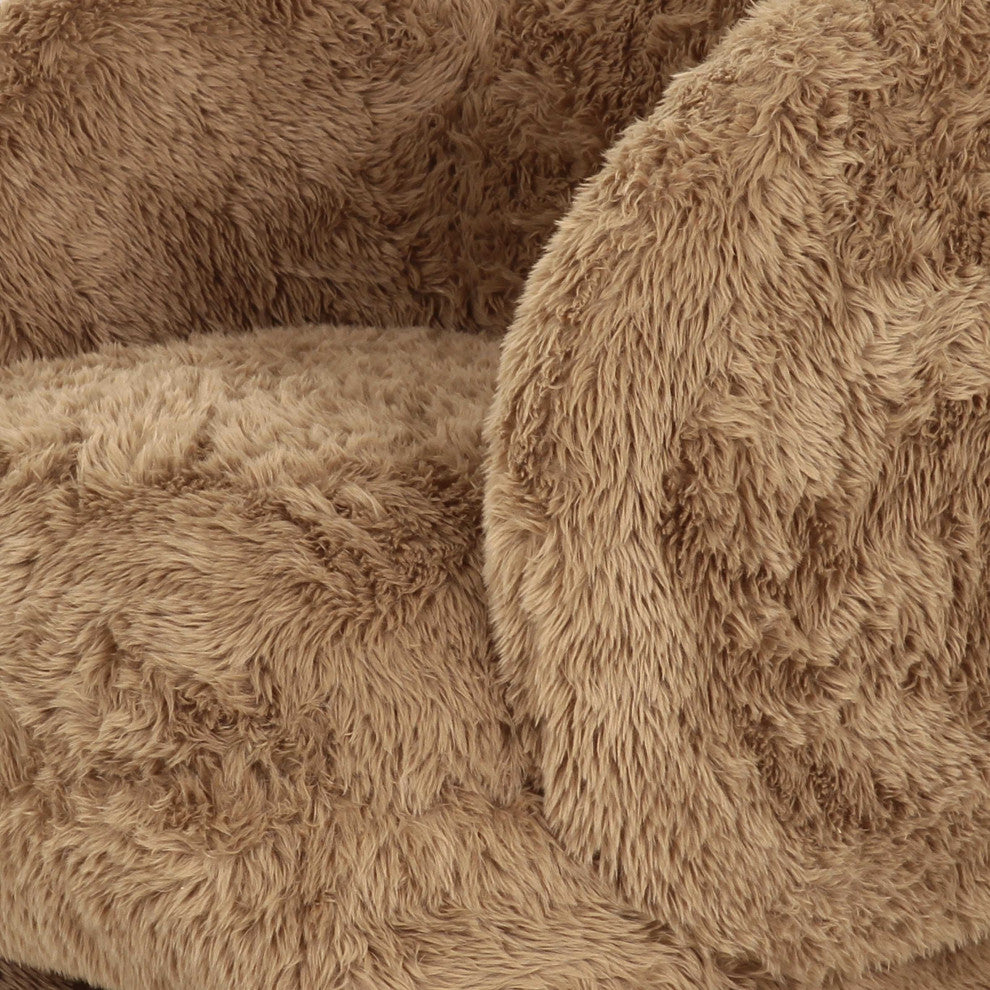 Kiki Vegan Shearling Accent Chair, Taupe