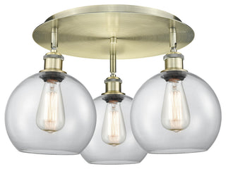 Innovations Athens 3 19.75" Flush Mount Antique Brass