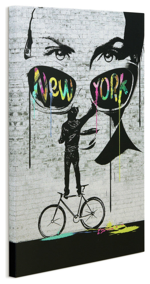"New York Wall Glitter" High Resolution Graphic Wall Art Print on Wrapped Canvas
