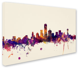 Michael Tompsett 'Dallas Texas Skyline' Canvas Art, 32"x22"