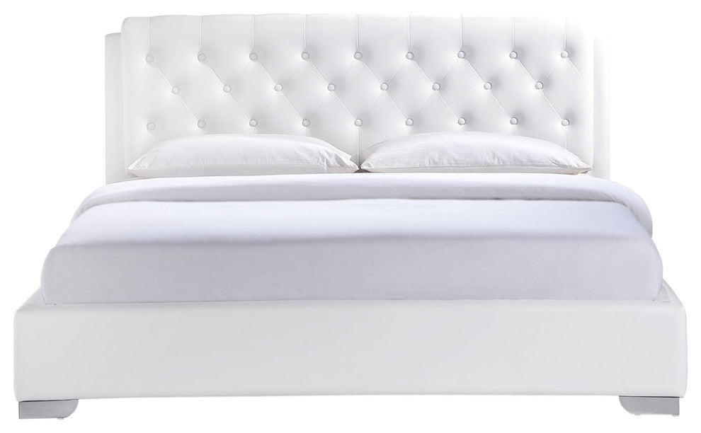 Modern Contemporary Bedroom Queen Bed Frame White