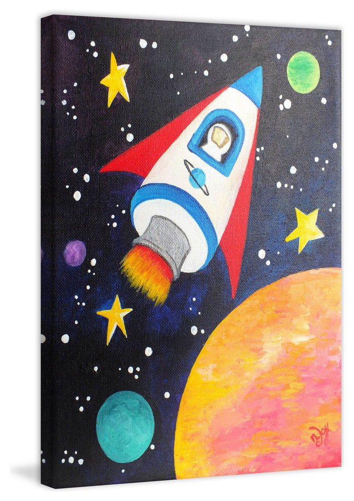 Marmont Hill, "Rocket Ship" by Nicola Joyner Painting on Wrapped Canvas, 12x18