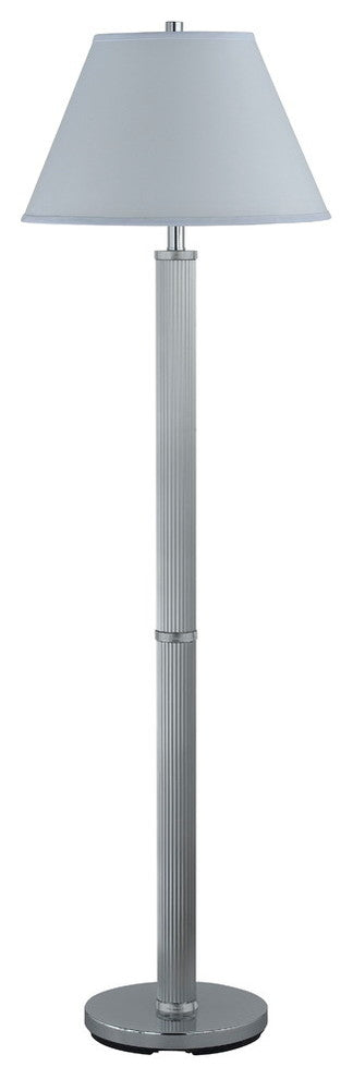 100W Metal Floor Lamp with Push Thru Switch, Chrome Finish, White