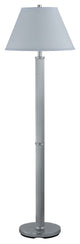 100W Metal Floor Lamp with Push Thru Switch, Chrome Finish, White