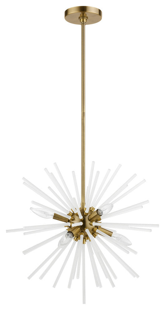 Uptown 6 Light Antique Brass Pendant Chandelier