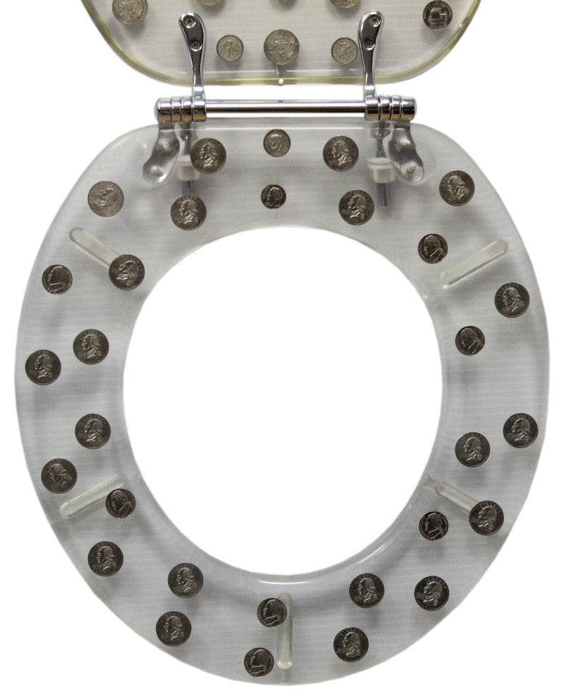 Trimmer Decorative Toilet Seat With Replica Coins