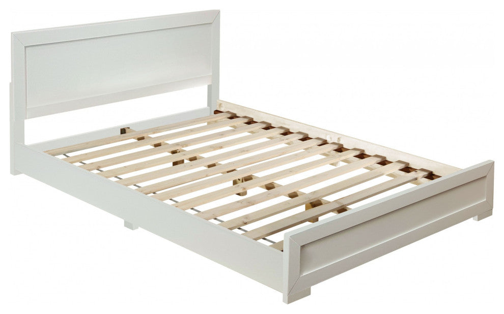 White Wood Twin Platform Bed