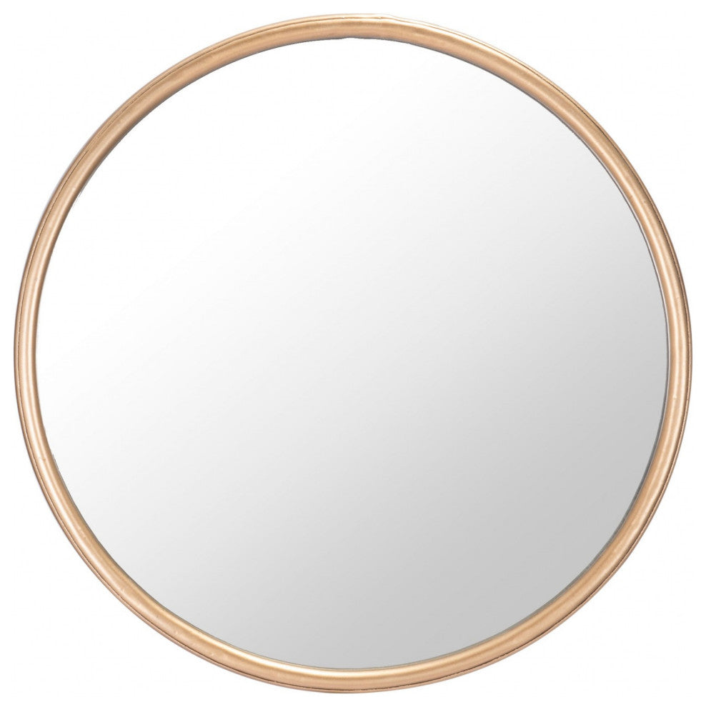 Gold Thick Border Round Mirror