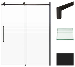 Transolid Madeline 60"x76" Frameless Shower Door with Fixed Panel in Matte Black