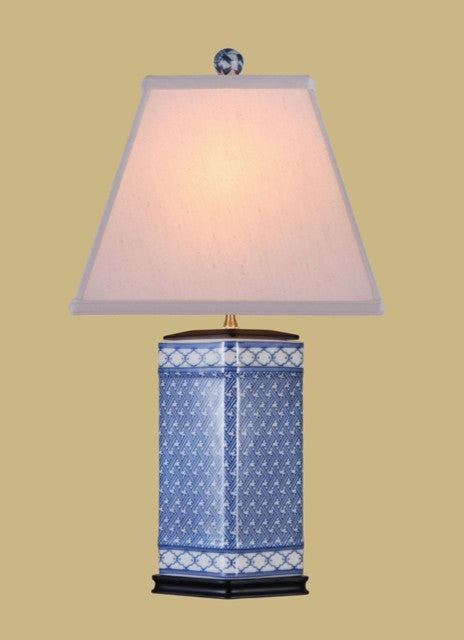 Kaleidoscope Porcelain Table Lamp, Blue and White