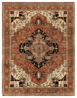 Fine Serapi Hand-Knotted New Zealand Wool Rust/Ivory Area Rug, 8'x10'