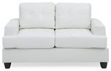 Rowley Love Seat, White Pu