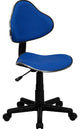 Contemporary Blue Fabric Ergonomic Swivel Task Chair