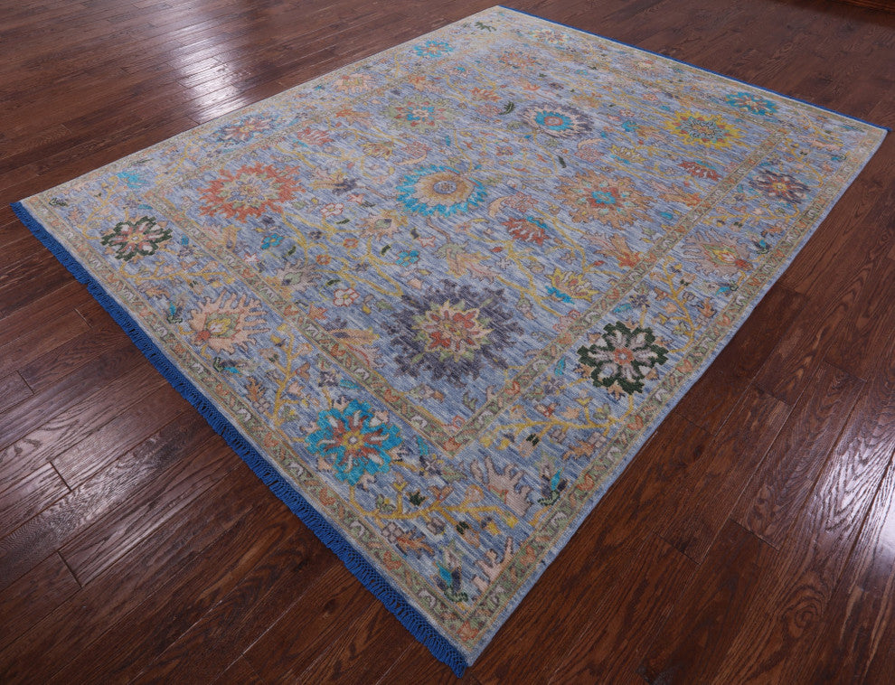Turkish Oushak Hand Knotted Wool Rug 7' 11" X 10' 0" - Q14993