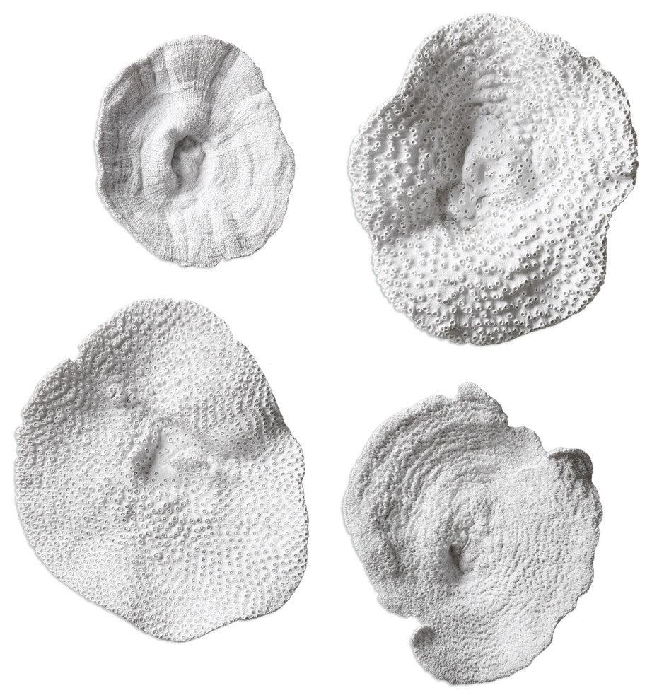 Uttermost 20170 Sea Coral Four Piece Wall Sculpture Set by Grace - Antique