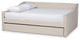 Norys Fabric Upholstered Size Daybed, Beige, Queen, Roll-Out Trundle