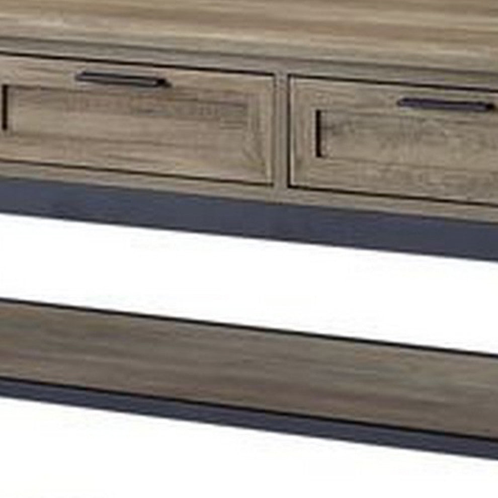 Benzara BM251155 3 Tier Kitchen Island, 3 Drawers/Lockable Caster, Brown/Black