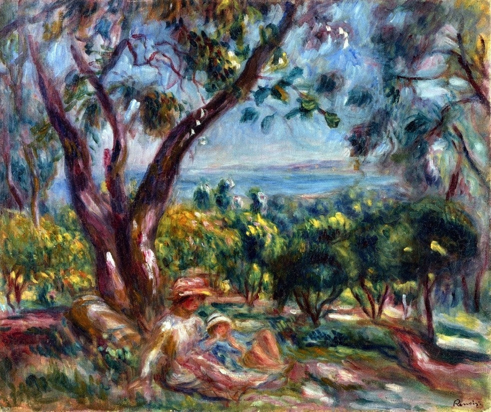 Pierre Auguste Renoir Cagnes Landscape With Woman and Child Wall Decal