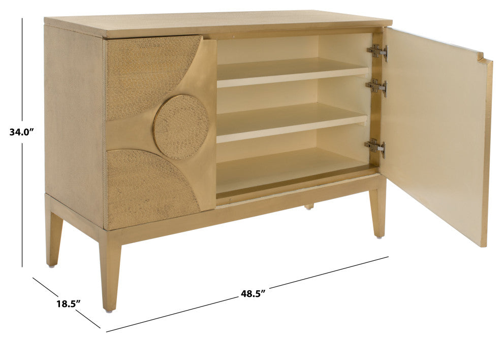 Safavieh Couture Dorielle Brass Covered Sideboard Gold