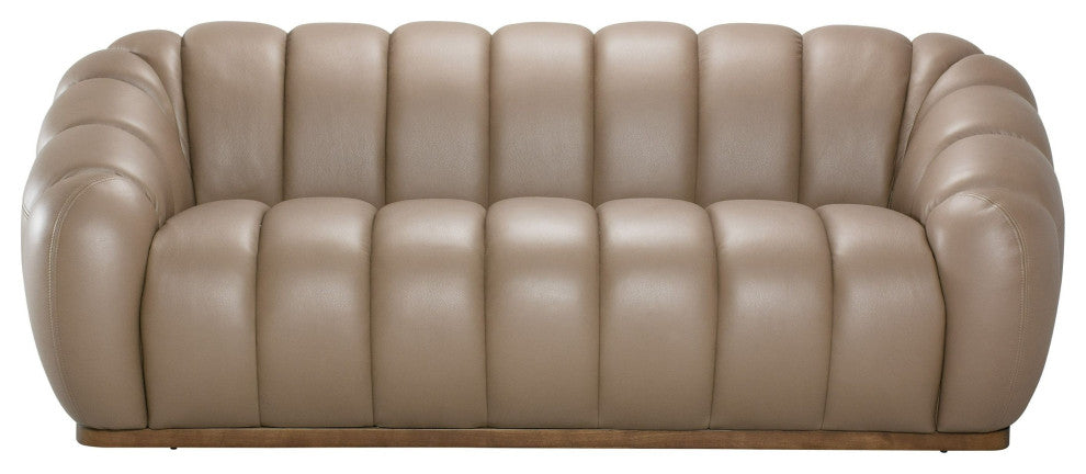 Divani Casa Ekwok Modern Tan Leather Sofa