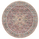 Sangria Red Hand Knotted Pure Wool Heris Revival Round Oriental Rug 5'11"x5'11"