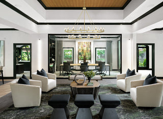 Aragon 30-Light Soft Brass Chandelier, Faceted Cut Crystal