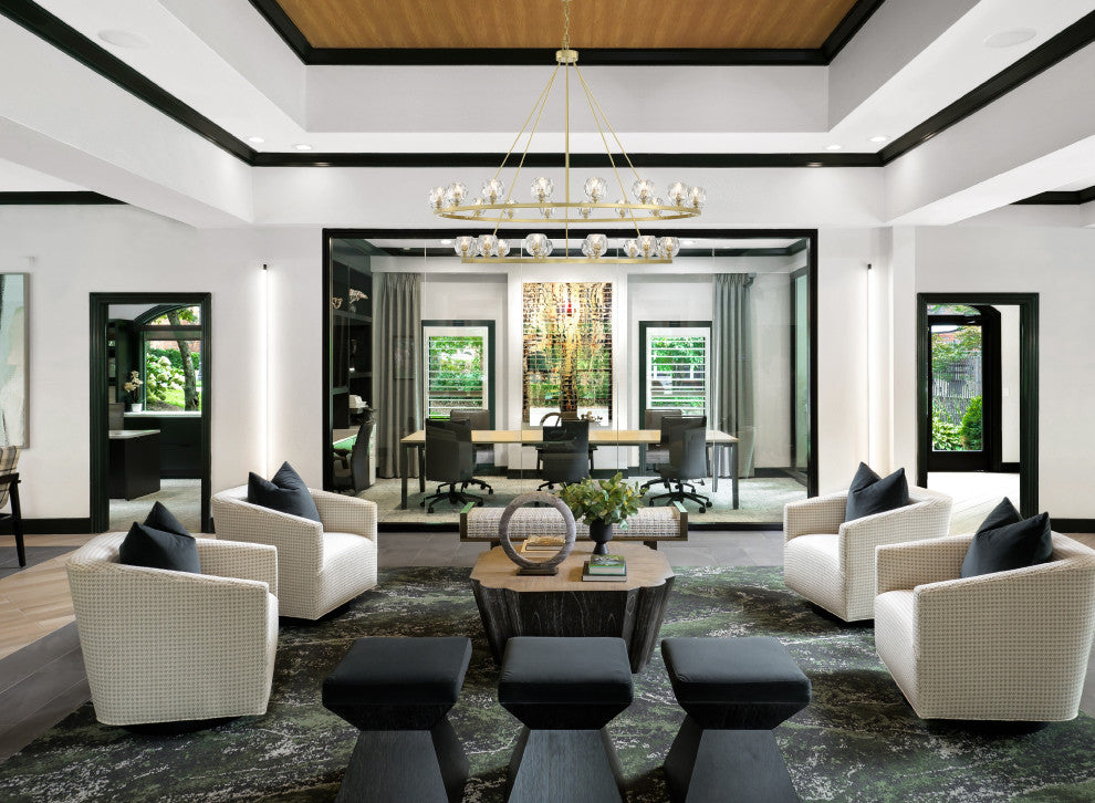 Aragon 30-Light Soft Brass Chandelier, Faceted Cut Crystal