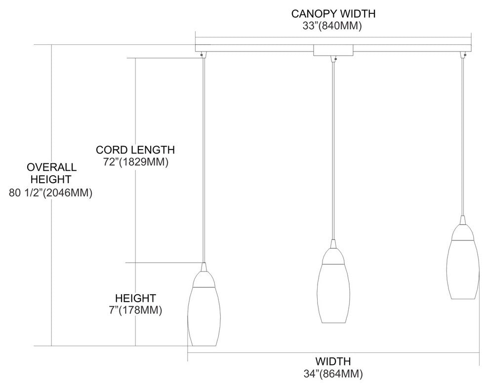 ELK Lighting Milan 3-Light Mini Pendant - 110-3L-MT