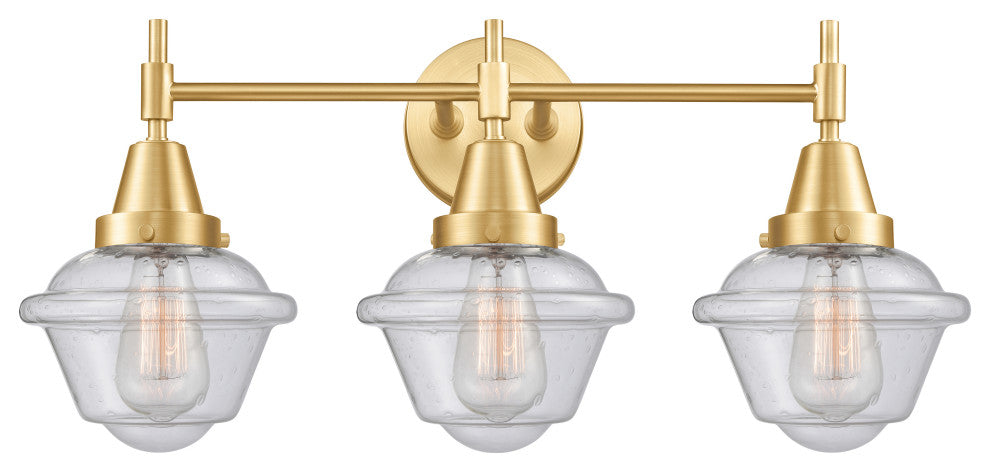 Innovations 447-3W-SG-G534 3-Light Bath Vanity Light, Satin Gold