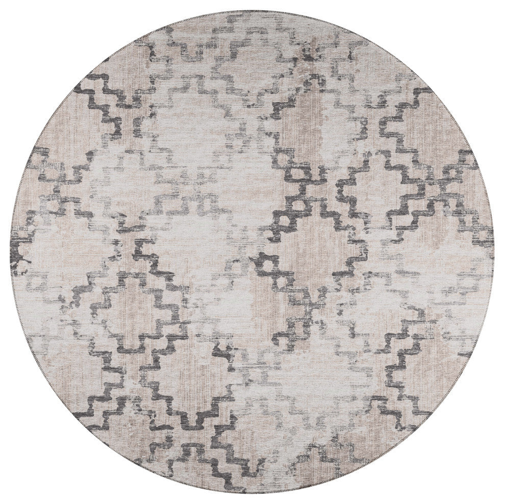 Indoor/Outdoor Sedona SN15 Stucco Machine Washable 8' x 8' Round Rug
