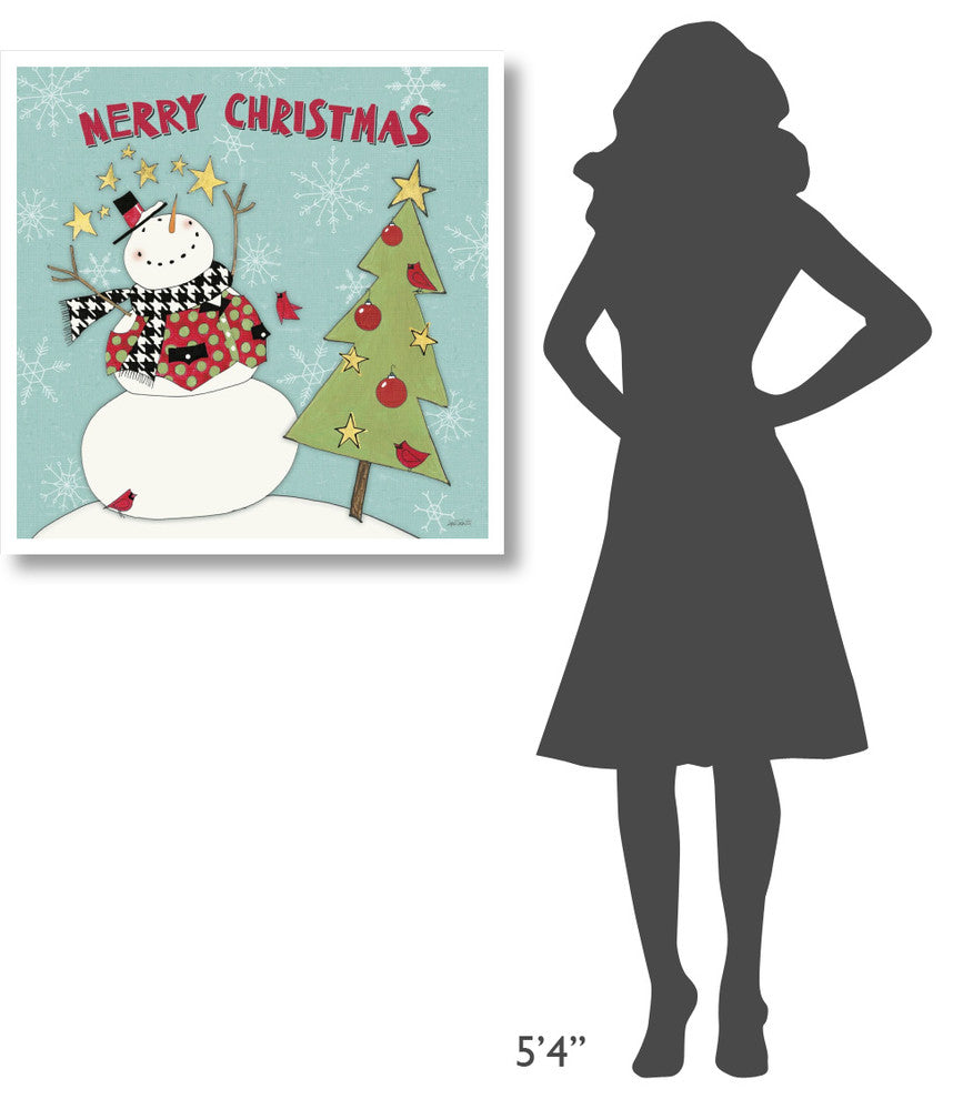 "Snowman Sentiments IV" Digital Paper Print by Anne Tavoletti, 32"x32"